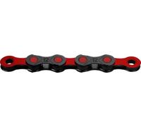 KMC DLC12 - Cadena encerada de 12 velocidades, negro/rojo, 126 eslabones