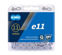 KMC e11 EPT - Cadena para bicicleta eléctrica, unisex, plata oscura, 136 eslabones
