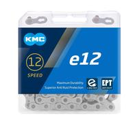 KMC e12 12-Speed e-Bike Chain, 130 Link, EPT (Dark Silver)