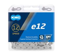 KMC e12 - Cadena para bicicleta eléctrica de 12 velocidades, 130 eslabones, EPT (plata oscura)