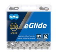 KMC eGlide EPT - Cadena de 9, 10 y 11 velocidades, plata oscura, 132 eslabones