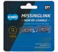 KMC | Enganche De Cadena DLC 9NR EPT E9 1-2x11-128 9v Plata 2 Uds - Color: Plata Marca: KMC Material: Acero Gama: 9NR EPT MissingLink Número de velocidades: 9 Ancho eslabon (pulgadas): 11/128 Tipo