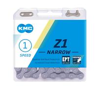 KMC Ept Cadena Estrecha Z1, Unisex, Plateado Oscuro, 112 Link 112 Link plateado