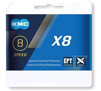 KMC EPT X8 - Cadena Unisex, Color Plateado Oscuro, 114 eslabones.