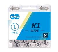 KMC Kette K1 Wide Silber/Schwarz 1/2" x 1/8",112 Glieder, 9,4mm, BK1WNB110
