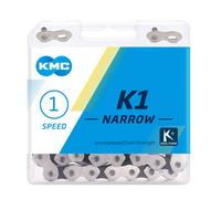 KMC Narrow Cadena Estrecha K1, Unisex, Plata, 100 Link