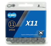 KMC Unisex's X11 - Cadena de 11 velocidades, gris/gris, 118 eslabones