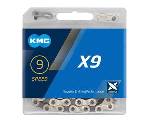 KMC Unisex's X9 Chain, Silver/Grey, 114 Link