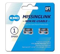 KMC X1 Single Speed MissingLink Enlace de unión, Unisex Adulto, Plata, Narrow (3/32")