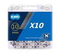 KMC X10 10 Speed Bicycle Chain Silver / Black 122 Link