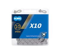 KMC X10 Vivid 116L bicicleta cadena de bicicleta, Plateado/Negro