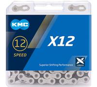 KMC X12 Cadena 12 Compartimentos Cerradura de Negro Plata 126 Miembros Ebike MTB