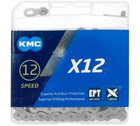 KMC X12 Ept Cadena de 12 velocidades, Unisex, Plateado Oscuro, 126 Links