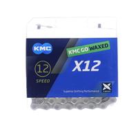 KMC - Cadena para bicicleta (126 eslabones, 126 eslabones, 12 velocidades, revestimiento de níquel), color plateado