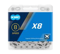 KMC X8 Silver 114L cycle bike chain