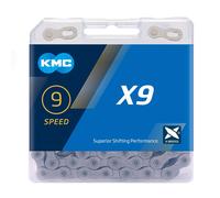 KMC X9 Grey 114L cycle bike chain