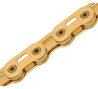 KMC XSL - Cadena plana encerada de 12/13 velocidades, 126 eslabones, oro Ti-N