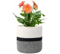 KMERCE Gran Maceta Trenzada, Maceta Oculta Para Plantas de Interior, Cesta de Plantas de Cuerda de Algodón para Decoración Interior, Cesta de Almacenamiento para Juguetes, Ropa - Diámetro 30cm