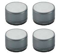 KMERCE - Juego de 4 elevadores de muebles ajustables de metal, elevadores de patas de cama, patas de muebles para silla, mesa, sofá, cajón, armario de baño, gris, altura de 2,7 cm y 4 cm de diámetro,