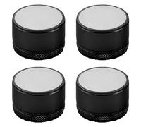 KMERCE - Juego de 4 elevadores de muebles ajustables de metal, elevadores de patas de cama, patas de muebles para silla, mesa, sofá, cajón, armario de baño, negro, altura de 2,7 cm y 4 cm de diámetro,