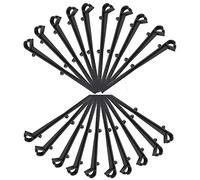 KMERCE Paquete de 20 ganchos de rosca de protección de canalones en PP, Longitud 16 cm, Distancia media 7 cm, Negro