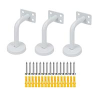 KMERCE - Soportes de mano para escaleras, soportes de rampa de escalera de acero inoxidable, 60 x 80 mm, para rampas de escalera, apoyo, o barandilla interior y exterior (3, blanco+junta plana)