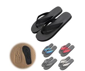 KMEYLE Chanclas ocultas, sandalias antideslizantes cómodas para la playa de verano, chanclas de playa de broma, divertidas pantuflas de huella, accesorios de castigo para fiestas en la playa, Black