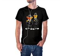KMF T-SHIRT | Camiseta Hombre Manga Corta, algodón 100%, HD Print, Cuello Redondo, Estilo Moderno, Suave, Resistente y cómoda para Uso Diario | Diseño Epi y Blas Men in Black (S, Negro)