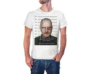 KMF T-SHIRT - Camiseta Hombre Walter White Archivo policial (Blanco, XXL)