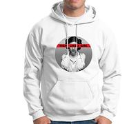 KMF T-SHIRT | Sudadera con Capucha Hombre Mujer algodón 80% poliéster 20% | Capucha Ajustable, Bolsillo Canguro, Felpa perchada | Estilo Moderno y cómodo | Diseño Fight Like a Girl Leia (Blanco, XL)