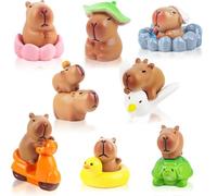 KMFASVX 13 Pcs Mini Capybara Figuras Decoraciones para Tartas, Mini Capybara Jardín de Hadas Decoración para Niños Cumpleaños Baby Shower Fiesta Pastel Casa de Muñecas Escritorio