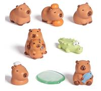 KMFASVX 6 Pcs Mini Capybara Figuras Decoraciones para Tartas, Mini Capybara Jardín de Hadas Decoración para Niños Cumpleaños Baby Shower Fiesta Pastel Casa de Muñecas Escritorio