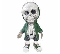 KMFASVX Figura de Esqueleto Gótica en Resina, Mini Estatua Decorativa de Cráneo para Halloween 2025, Adorno de Escritorio para Hogar u Oficina, Decoración Terrorífica Original (C)
