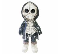 KMFASVX Figura de Esqueleto Gótica en Resina, Mini Estatua Decorativa de Cráneo para Halloween 2025, Adorno de Escritorio para Hogar u Oficina, Decoración Terrorífica Original (A)