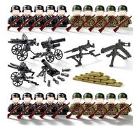 KMFASVX Juego de Armas Militares para Figuras,56 Minifiguras de Soldados,Minifiguras Realistas con Accesorios Detallados,Kit Militar Ww2 para Regalos