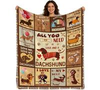 KMFASVX Manta Dachshund para Mujeres y Hombres 50x40 Pulgadas Suave y Cómodo de Franela Lavable para el Hogar Oficina Dormitorio Cama Sofá Silla Regalo