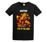 KMFDM Live In The USSA Men's T-Shirt Unisex Black Cotton Print tee Shirts L