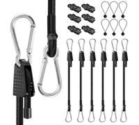 KMFYMPT 18 Piezas Pulpos Elasticos, Gomas Elasticas con Gancho, 100 cm Pulpo Elastico, Viene con Clip de Fijación, 15 cm Tensor de Equipaje Negro, Adecuado Manipulación de Equipaje, Fijación de Toldos