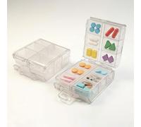 KMFYMPT 2 Piezas Pastillero Semanal, Pill Box 12 Compartimentos, Pastillero De Viaje Plegable, Pill Organizer Portátil, Adecuado Para El Viajes Y Uso Diario, Ideal Para Almacenamiento De Medicamentos