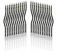 KMFYMPT 24 Piezas Velas Cumpleaños, Velas de Tarta de Cumpleaños Espiral, Velas Metálicas para Cupcakes en Soportes, VelasdeCumpleaños, VelasNegro Largas y Finas para Bodas, Aniversario Decoración