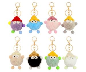 KMFYMPT 8 Piezas Llavero Peluche, Llavero Coche Mujer Peluche, 11.5 x 6.5 cm Llavero Bolso, Práctico y Hermoso, Llaveros Pompones Adecuado para Clasificar Llaves, Decorar Mochilas, Bolsos