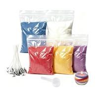KMFYMPT Arena para Velas con Mecha, 5 Colores Velas Perladas, con 25 Mechas | Kit para Hacer Velas, 500 g Arena para Velas