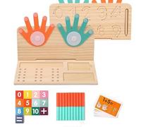 KMFYMPT Montessori Juguetes a partir de 4 años, Montessori Matemáticas, juguetes educativos de matemáticas de madera, suma de resta aprendizaje y escritura de números, adecuado como regalo para la