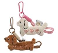 KMGDM 2 piezas adorables de Bichon Frise de peluche para bolsa de juguete, llavero suave, colgante encantador para mujeres, estudiantes, amantes de las mascotas