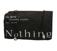 KMGDM Bolsa de maquillaje enrollable para viaje, bolsa organizadora de artículos de aseo de gran capacidad, bolsa de lavado desmontable, soporte para brochas de maquillaje, Black, 22.5x15-20cm
