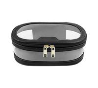 KMGDM Bolsa de maquillaje transparente para viaje, bolsa de aseo de gran capacidad, bolsa de lavado, soporte portátil para brochas de maquillaje, Black, 7.5x9.5x19.5cm