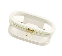 KMGDM Bolsa de maquillaje transparente para viaje, bolsa de aseo de gran capacidad, bolsa de lavado, soporte portátil para brochas de maquillaje, Gold, 7.5x9.5x19.5cm