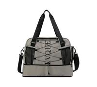 KMGDM Bolsa de viaje para fitness, gimnasio, con estampado de letras, bolsa de deporte de gran capacidad, bolsa de entrenamiento simple, bolsa de fin de semana, Gray, 45x21x26cm