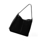 KMGDM Bolso de hombro moderno inspirado en Corea, generoso almacenamiento, casual, profesional, correa cómoda, uso diario, bolsa de gamuza de primera calidad para mujer, Black