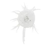 KMGDM Broche con borlas y plumas de flores para eventos formales, broches de vestir, elegantes adornos para sombreros de pelo, chal, clip para fiesta, 17x9cm, Tela, No es una piedra preciosa